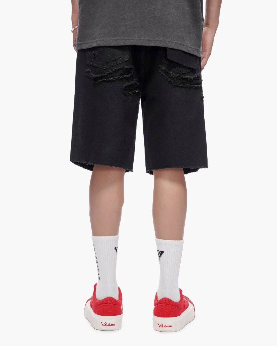 Valabasas Compass Shorts - Raw Hem Jet Black - Image 7