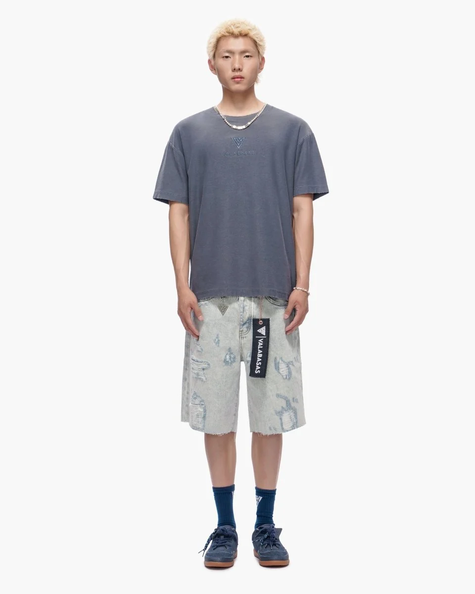 Valabasas Distressed Shorts - Light Wash - Image 10