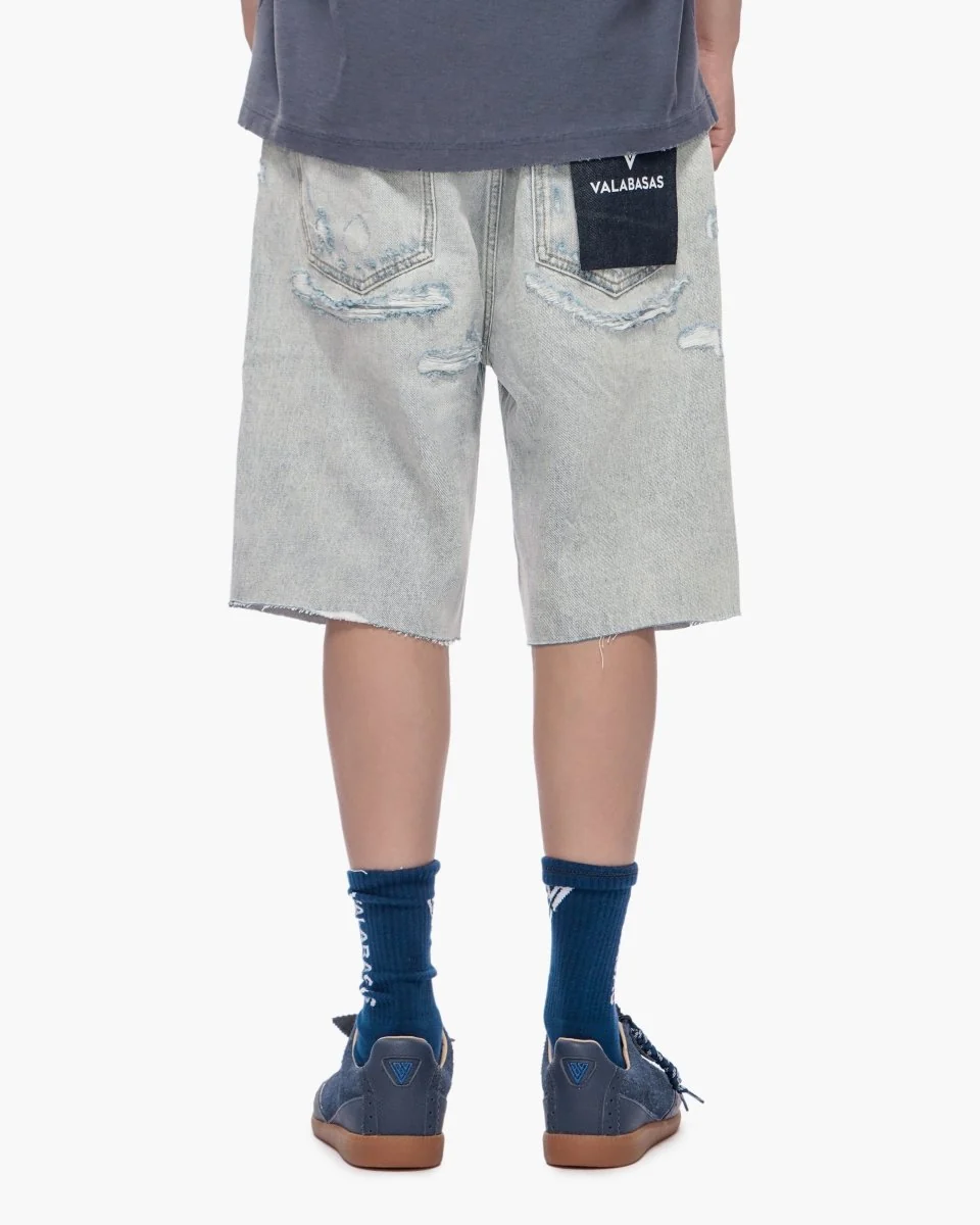 Valabasas Distressed Shorts - Light Wash - Image 7