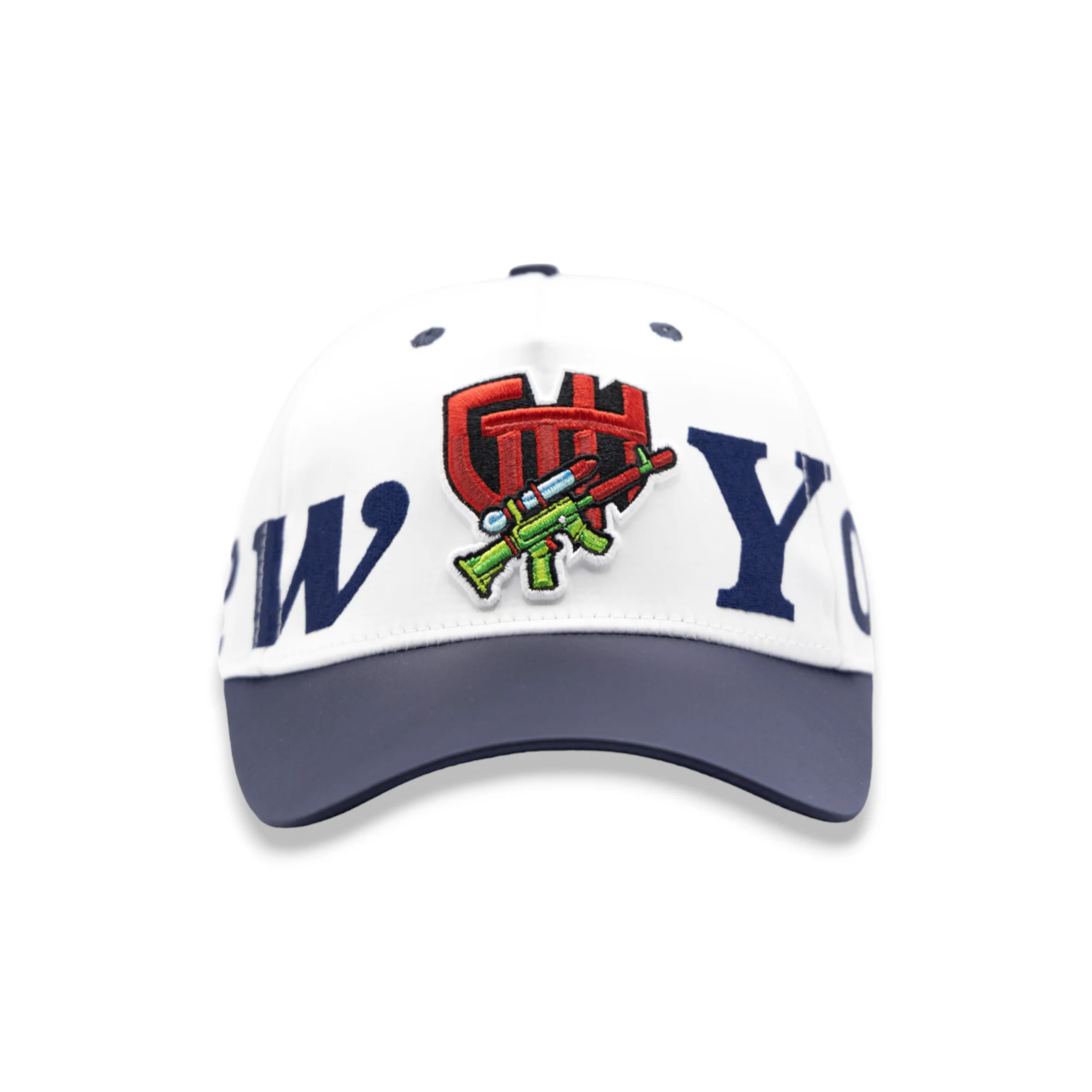 GTH Embroidered Cap White Navy - Image 3