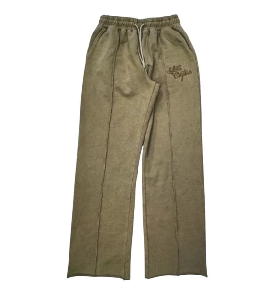 Silnt Chptrs Embroidered Sweatpants - Relaxed Fit Brown - Image 2