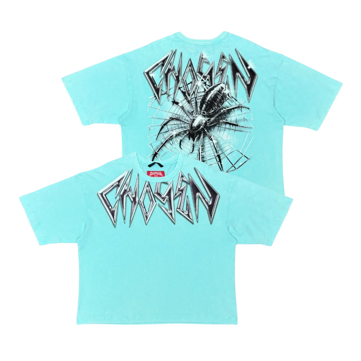 Chosen Spider Tee - Boxy Fit Teal - Image 5