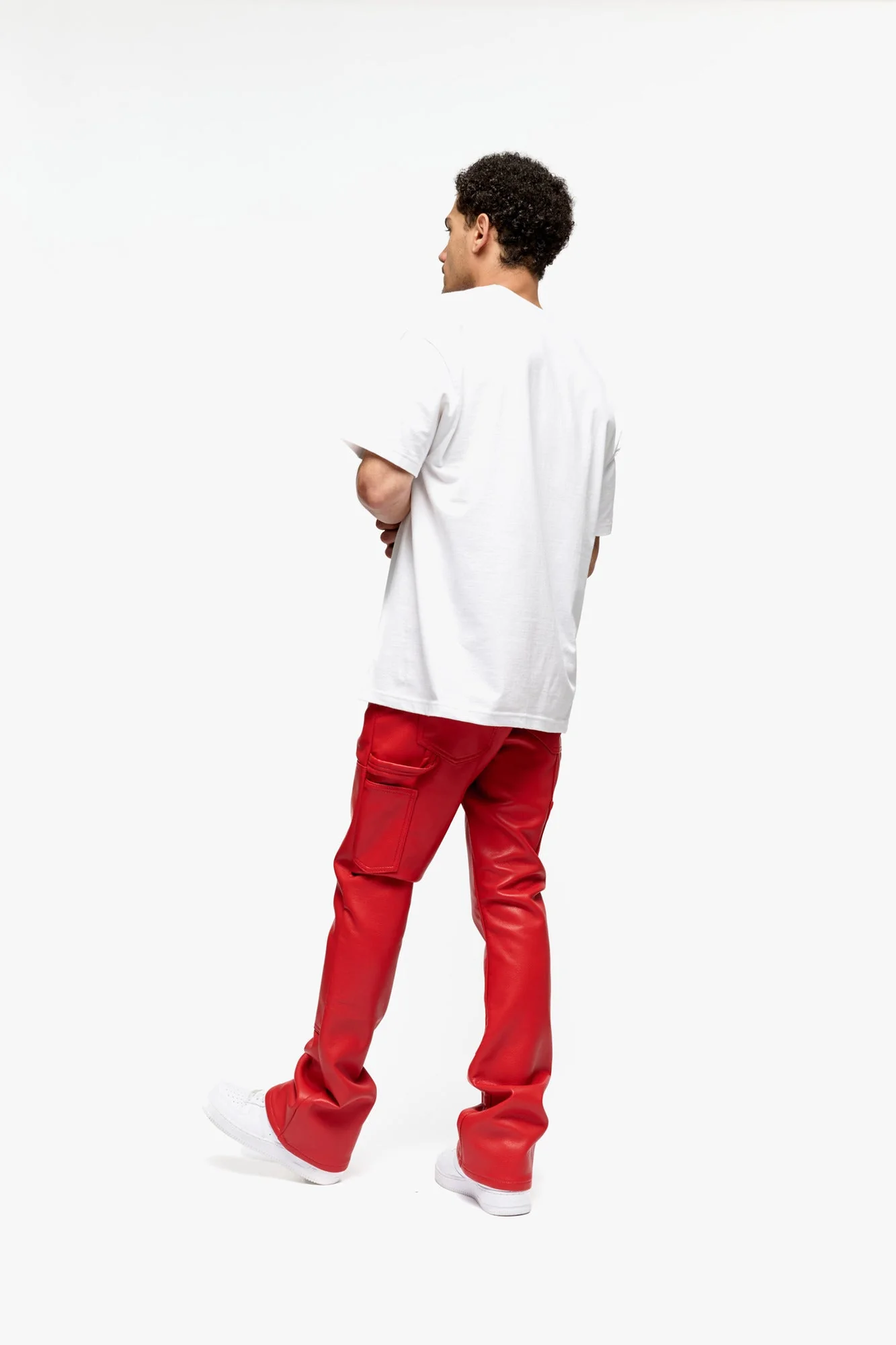 Silnt Chptrs Cuero Jeans Red Leather - Image 5
