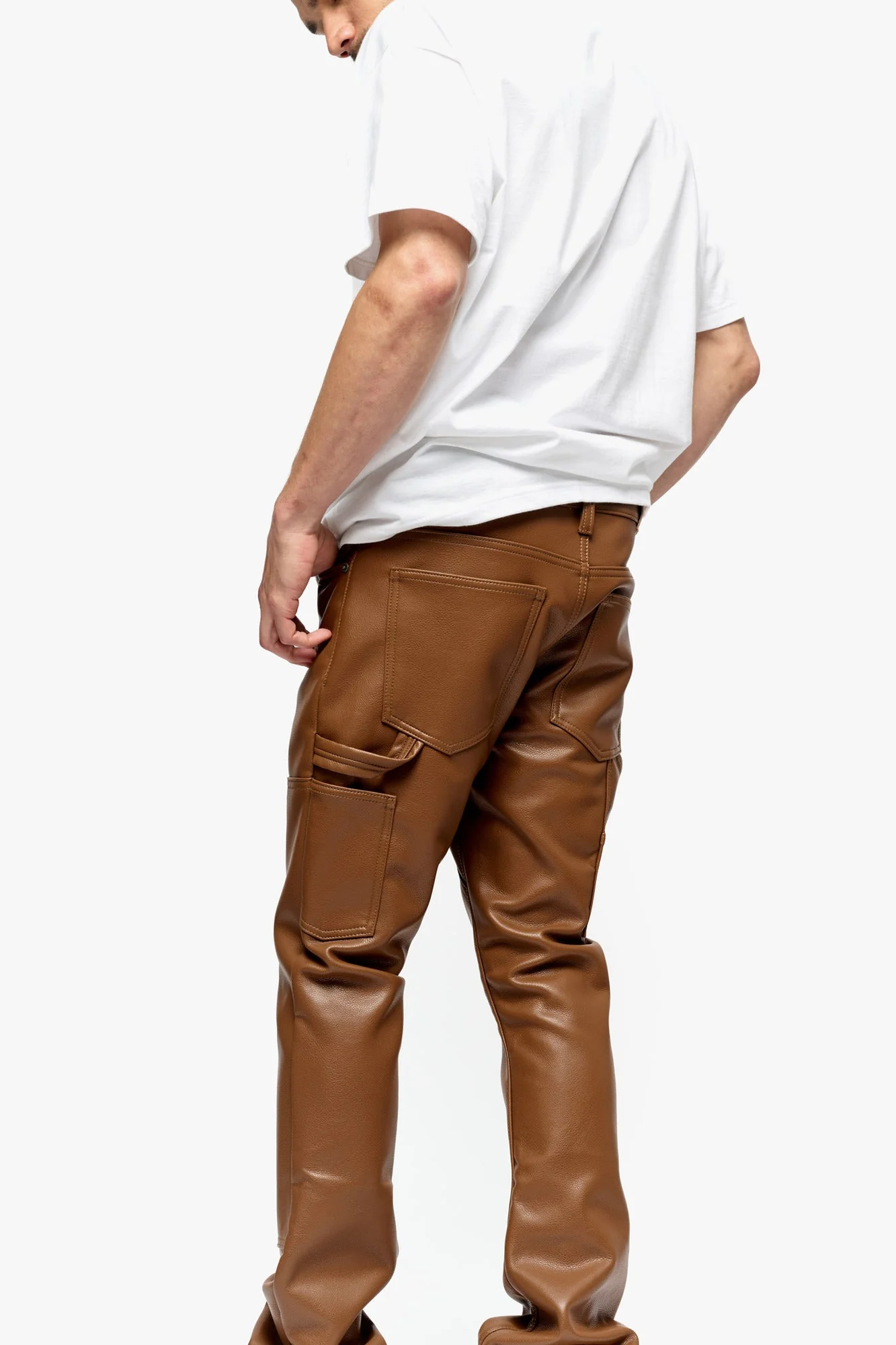Silnt Chptrs Cuero Jeans - Stacked Brown Leather - Image 5
