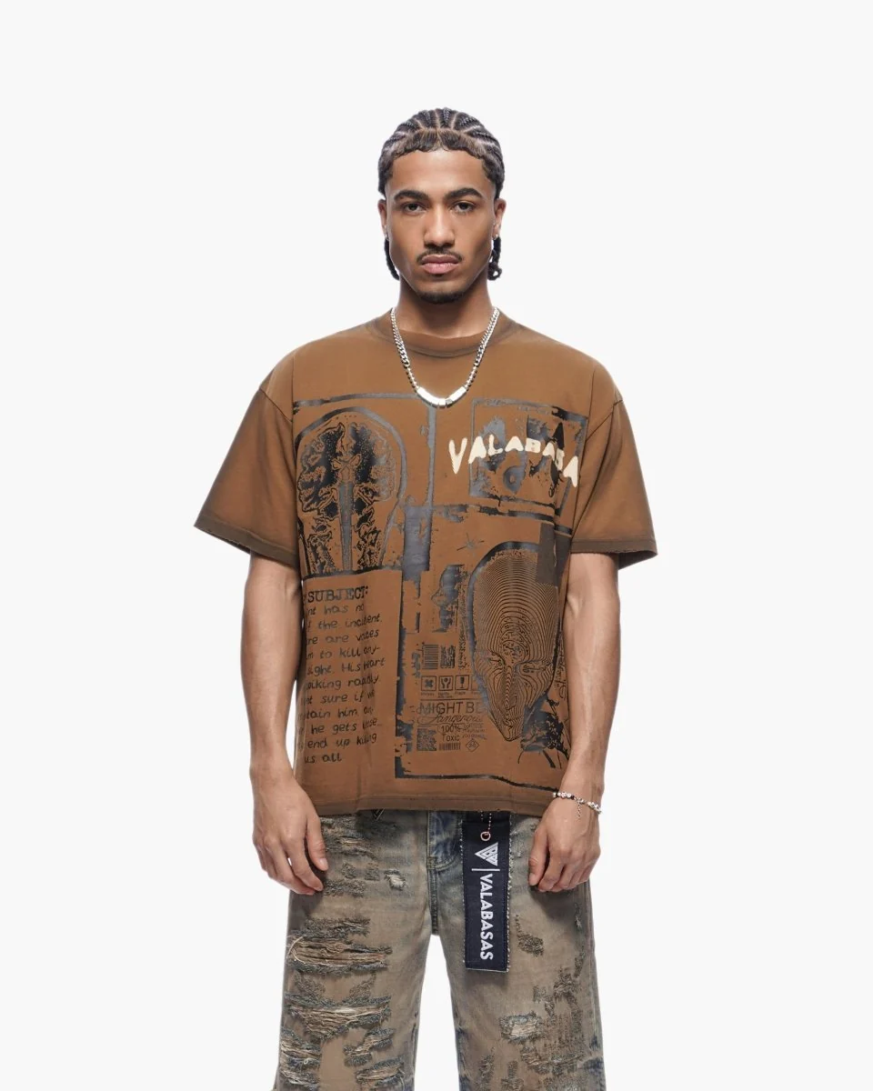 Valabasas Cyber Tee - Heavyweight Brown - Image 4