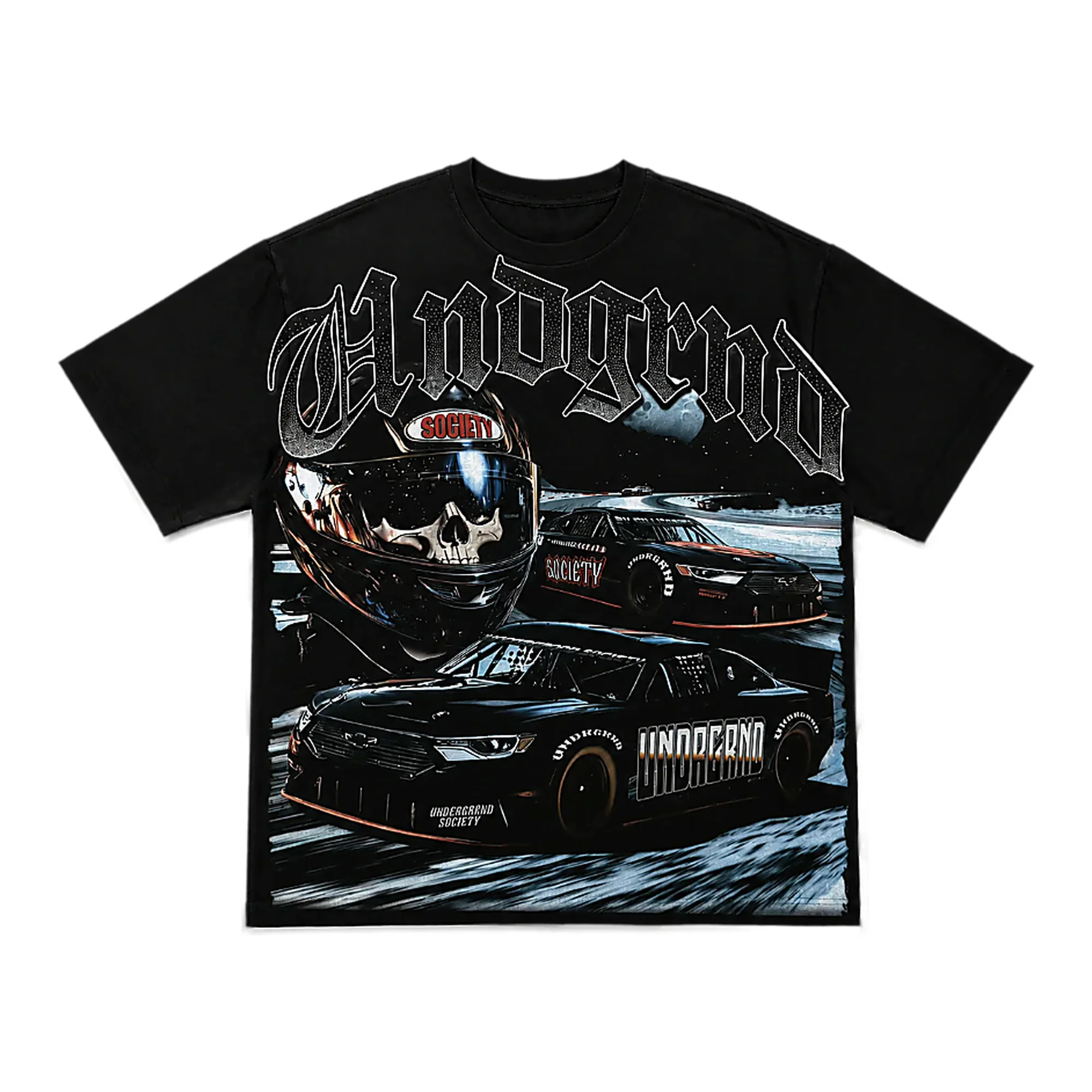 Under Ground Skull Driver Tee - Graphic Black