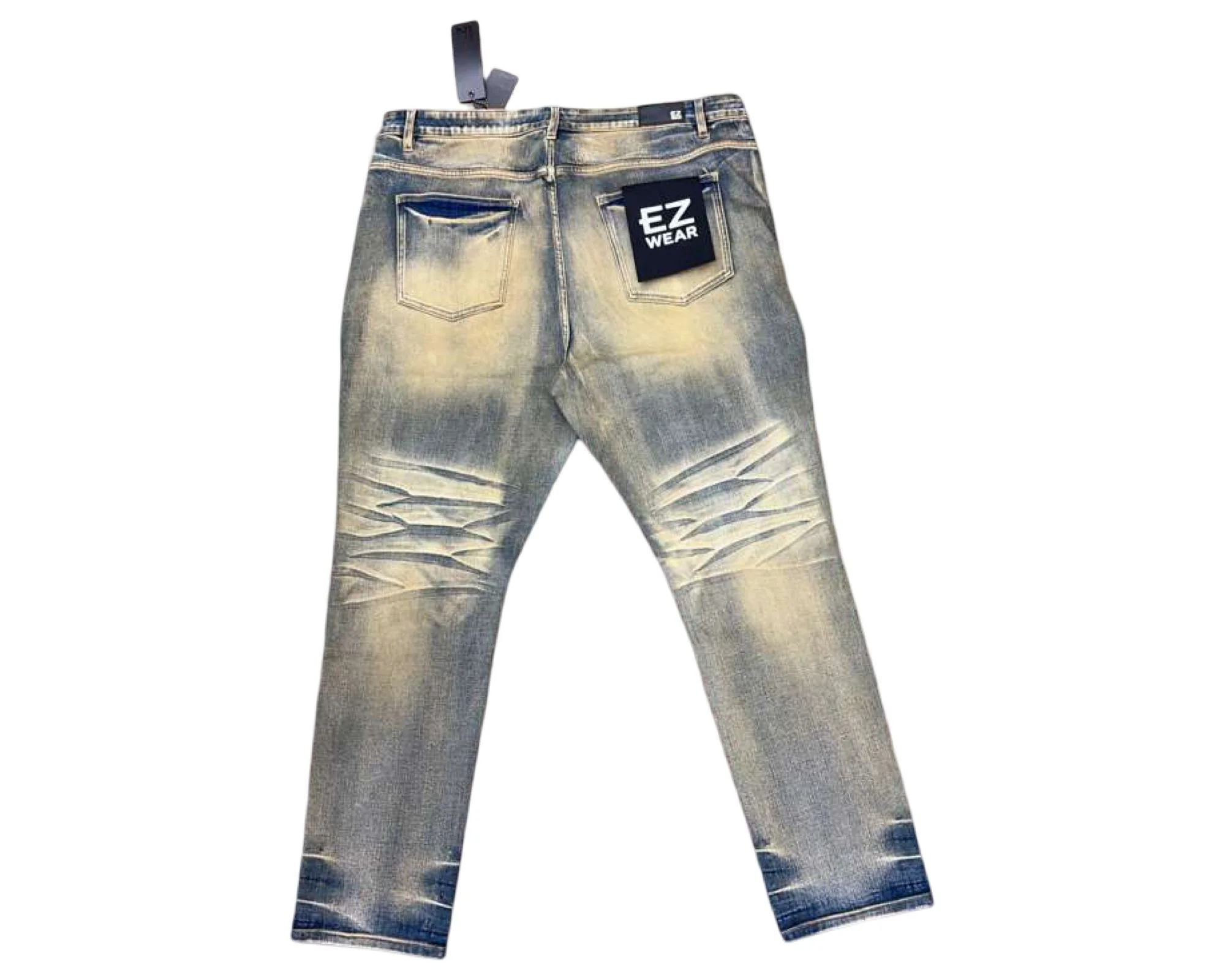 Ez-Wear Big Men's Jeans - Faded Wash Vintage Tan - Image 4