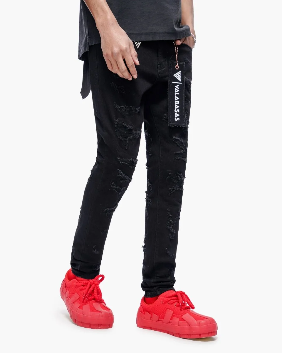 Valabasas Tag Jeans - Reinforced Stitching Jet Black - Image 6