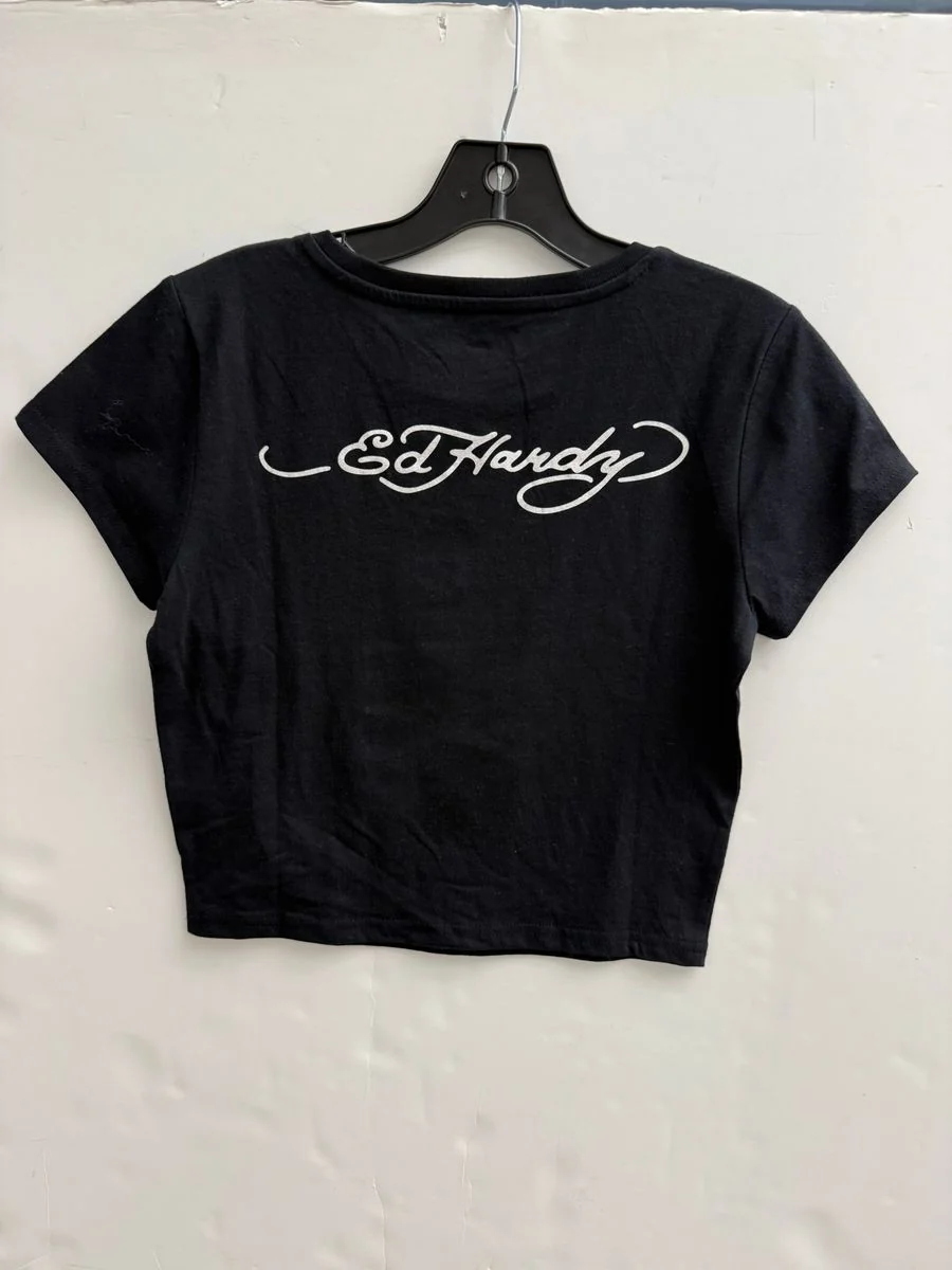 Ed Hardy Sacred Heart Tee - Rhinestone Black - Image 4
