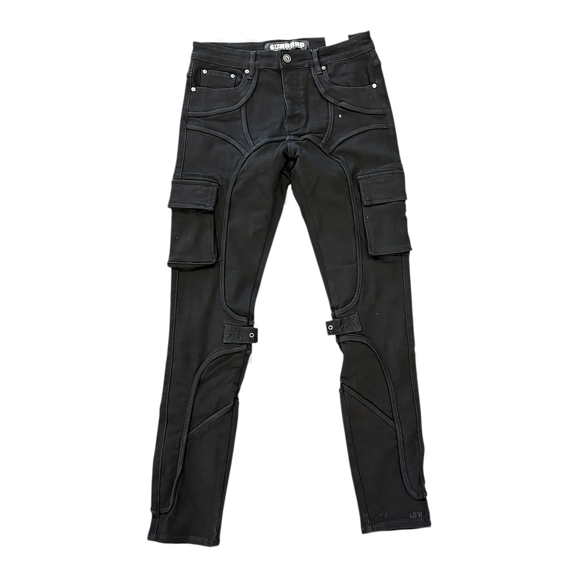 6th Nbrhd Knee Panel Jeans - Slim Fit Black