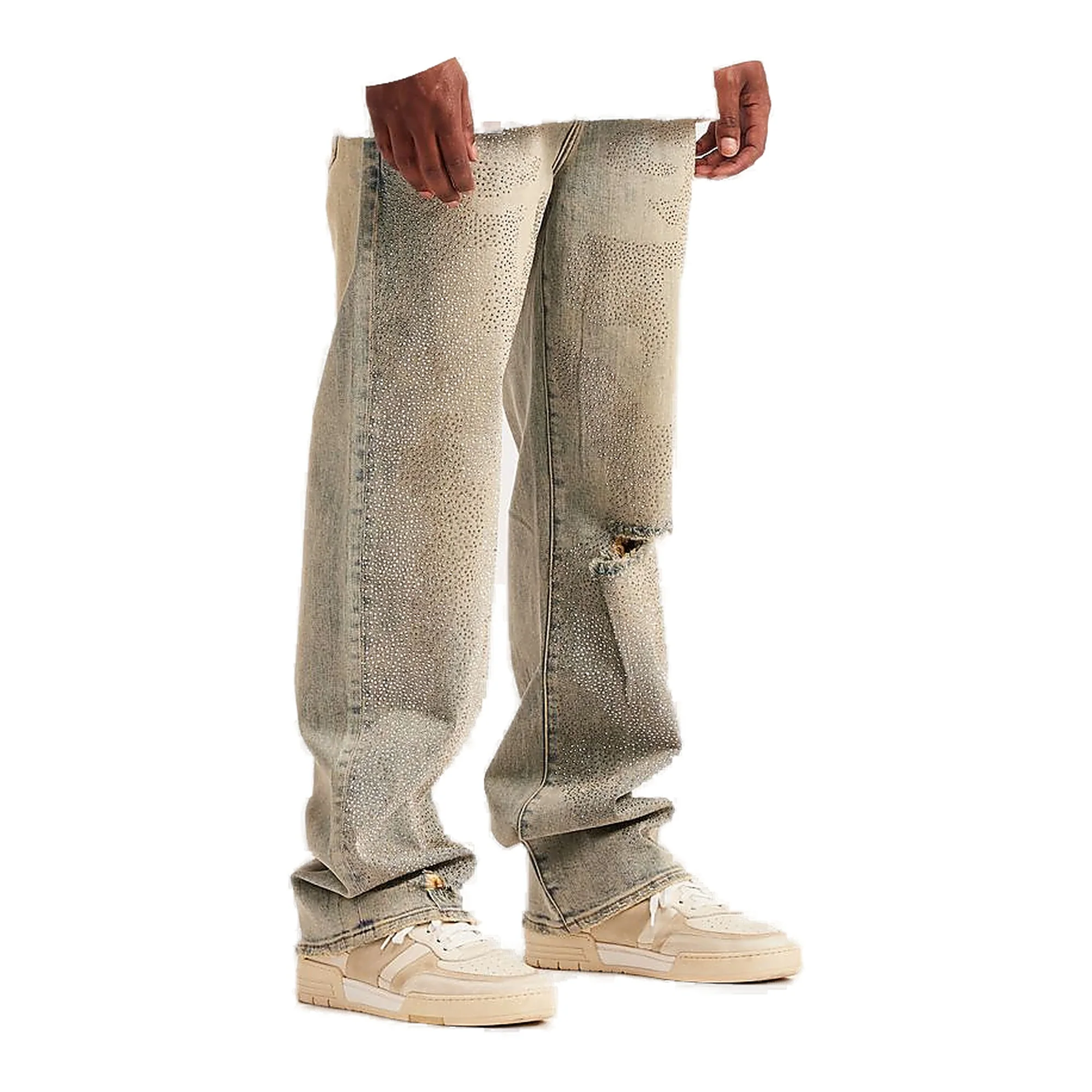 Embellish Whisker Jeans - Distressed Lgtwash - Image 2