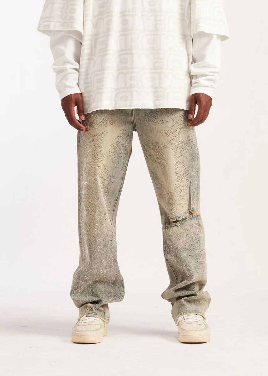 Embellish Whisker Jeans - Distressed Lgtwash - Image 4