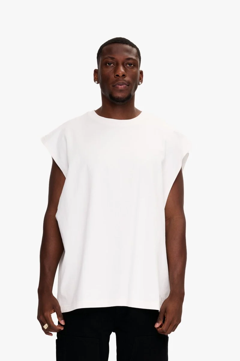 Valabasas Essential Sleeveless Tee - Breathable Fabric White - Image 2