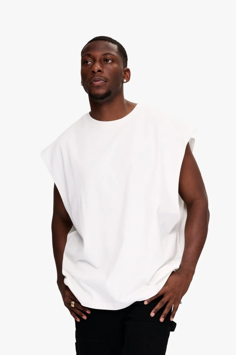 Valabasas Essential Sleeveless Tee - Breathable Fabric White - Image 6