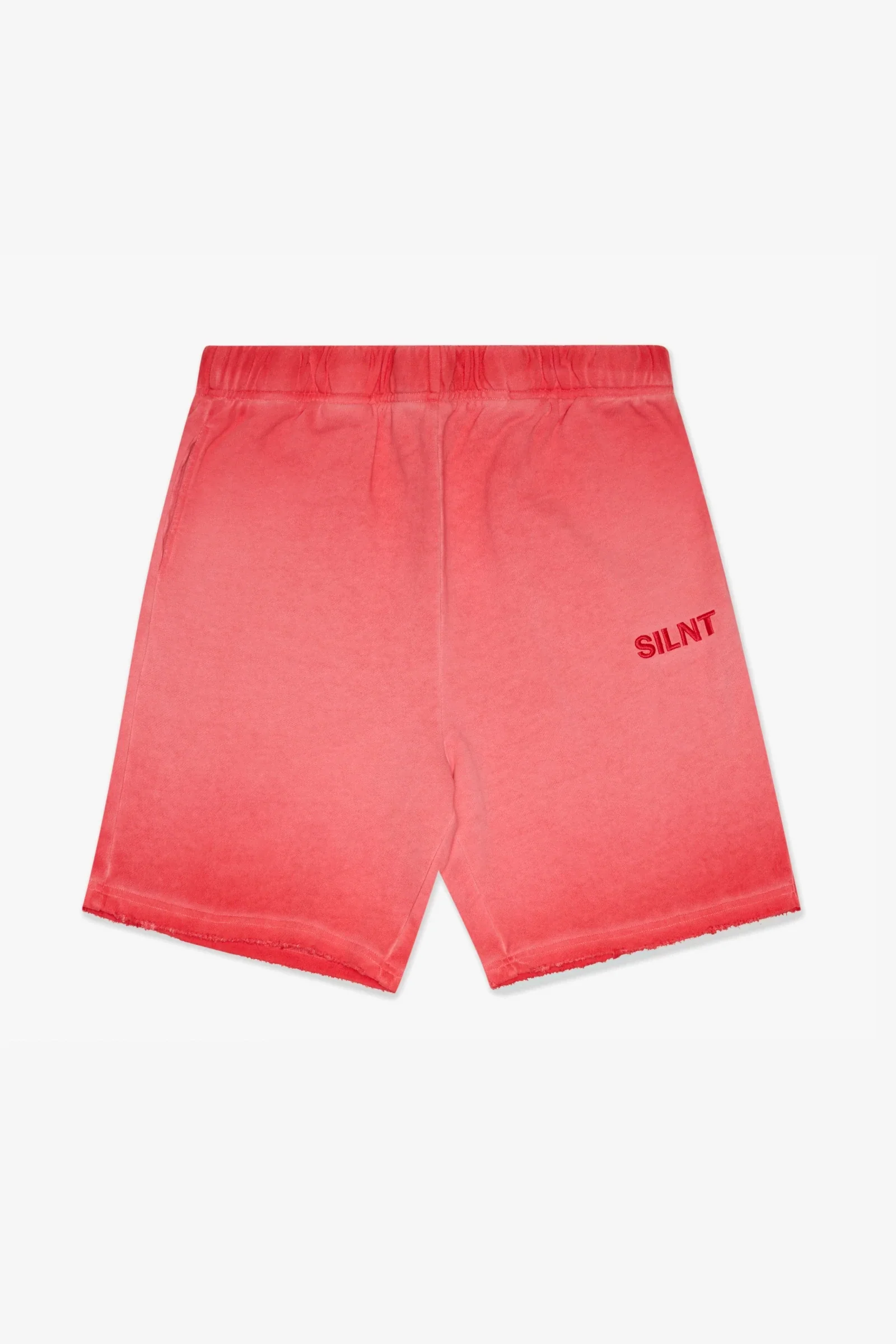 Silnt Chptrs Raw Hem Shorts - Vintage Wash Red - Image 3