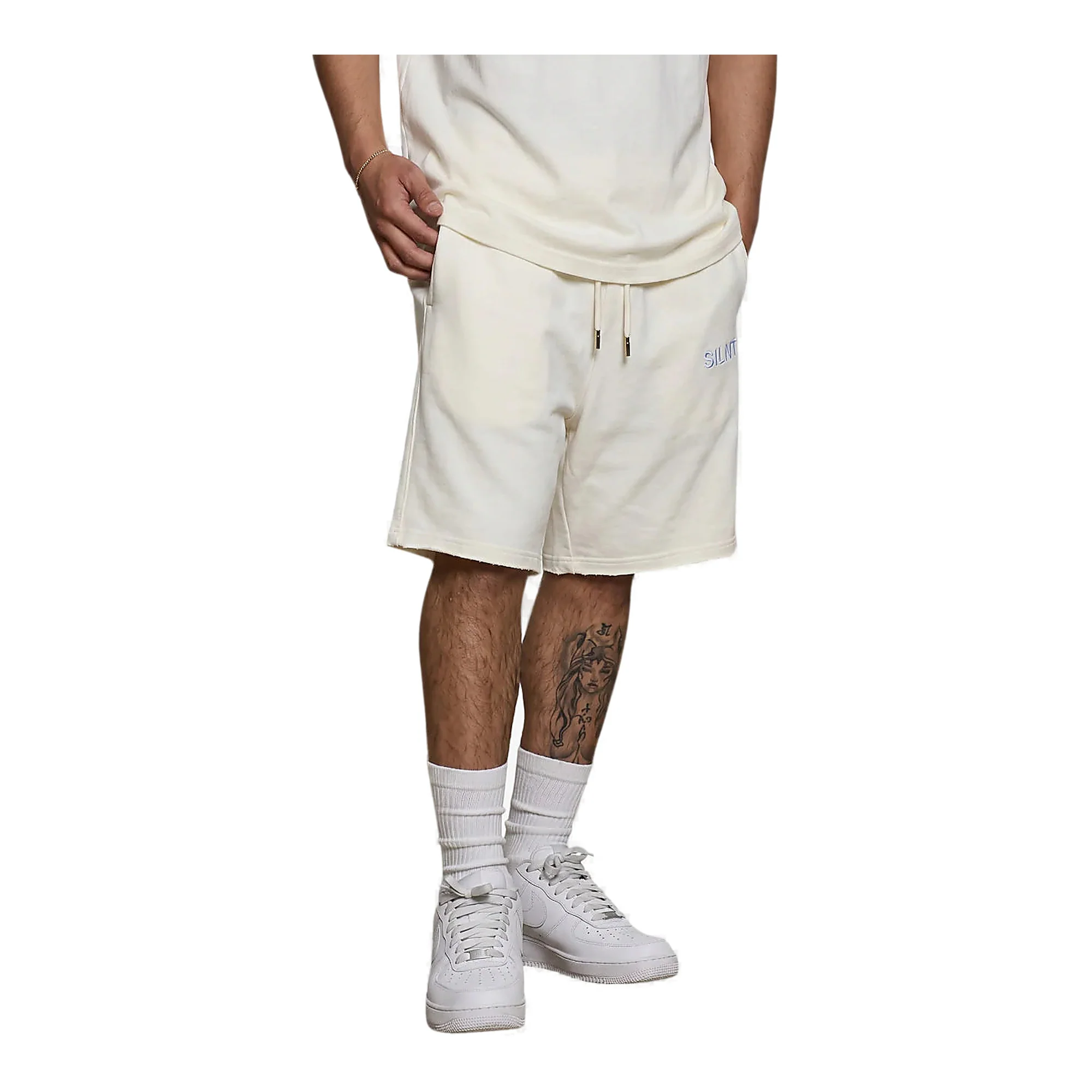 Silnt Chptrs Tonal Shorts - Relaxed Fit White