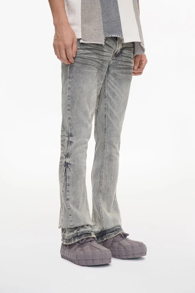 Valabasas Fax Stacked Flare Jeans Light Blue Washed - Image 6