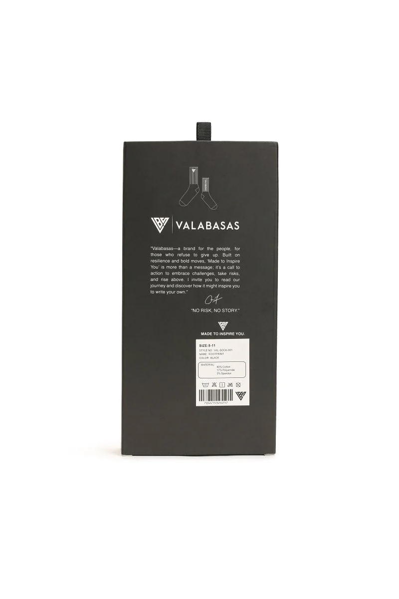 Valabasas Footprint Socks Black - Image 5