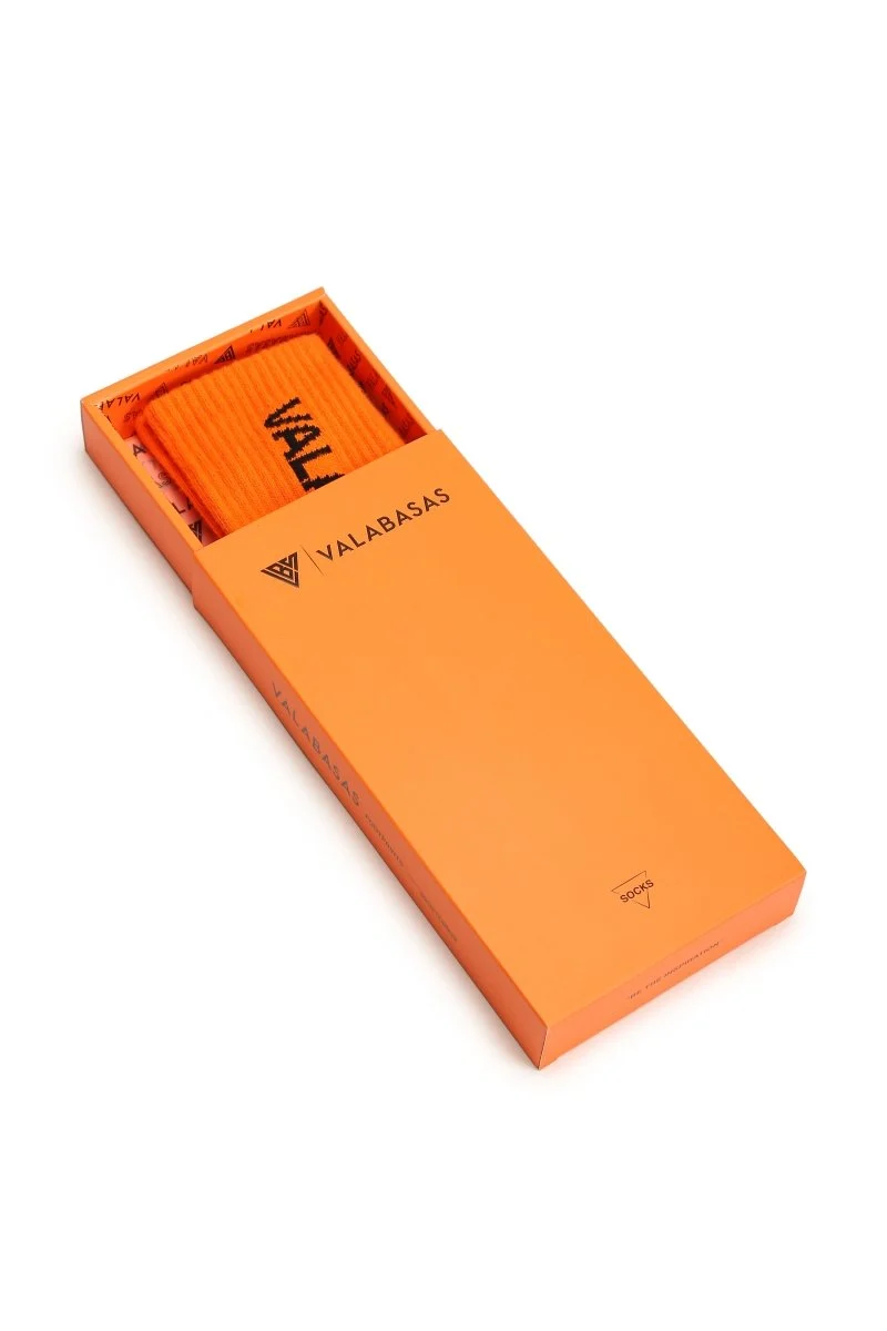 Valabasas Footprint Socks Orange - Image 2