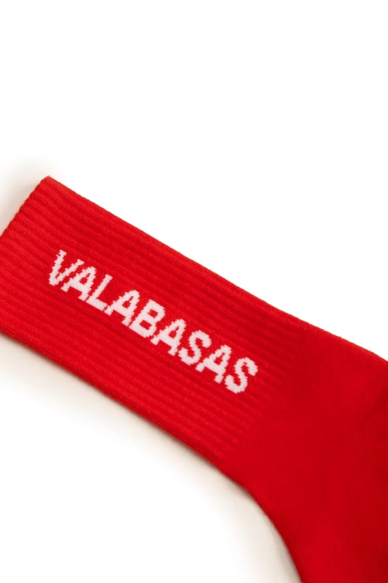 Valabasas Footprint Socks - Vibrant Color Red - Image 4
