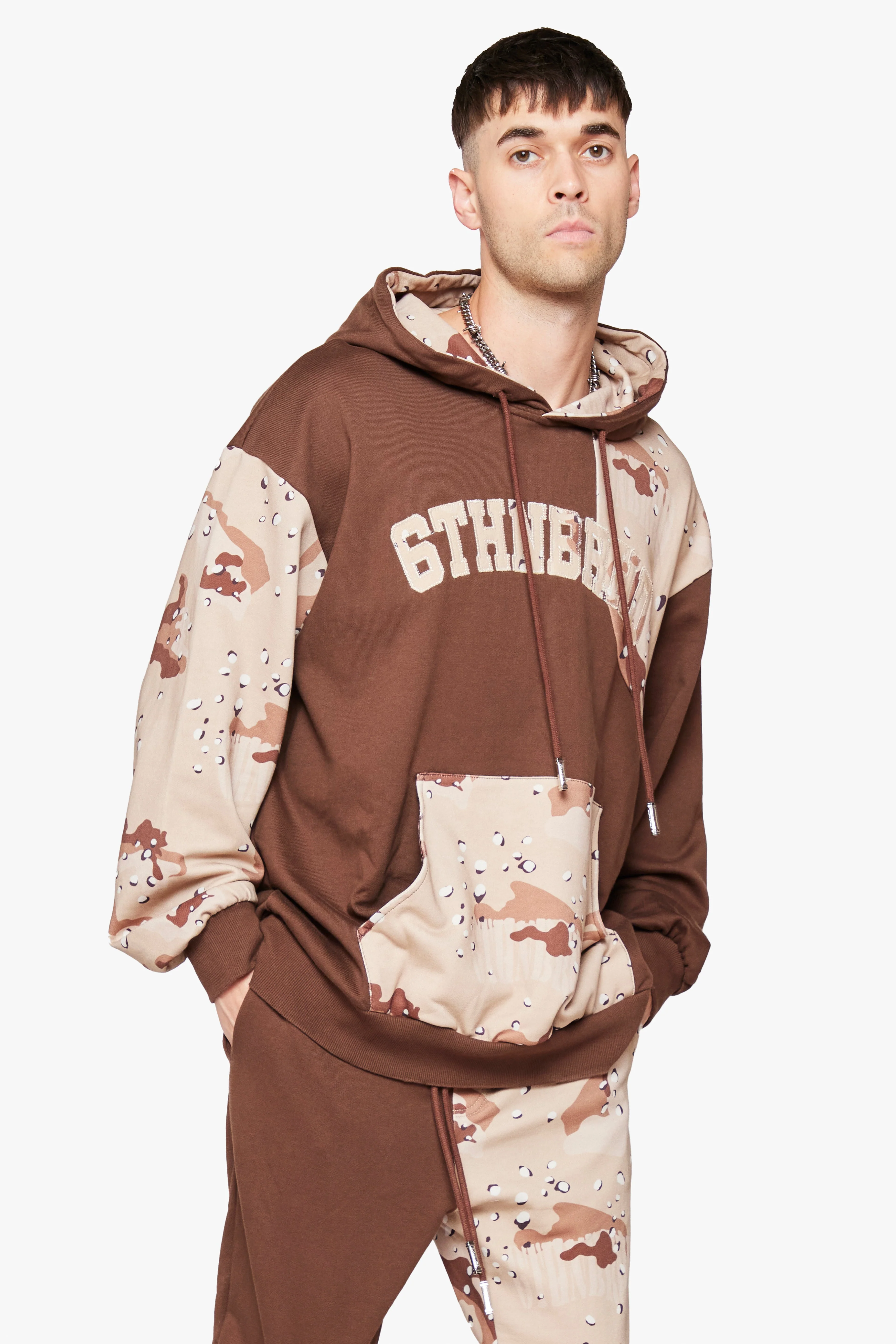 6Th Nbrhd Fort Men's Hoodie Desert Camo - Image 5