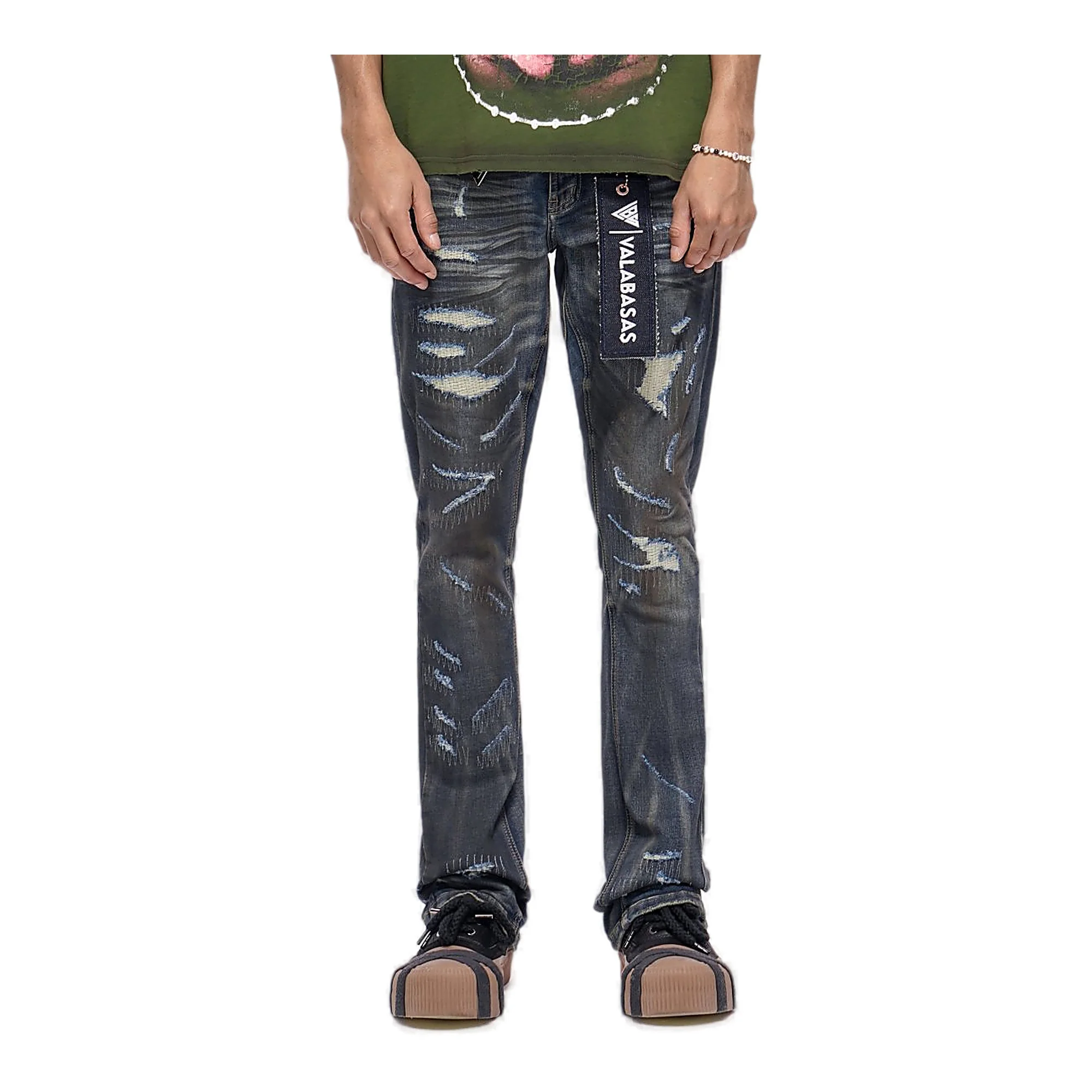 Valabasas Fugitive Jeans - Distressed Dirty Blue