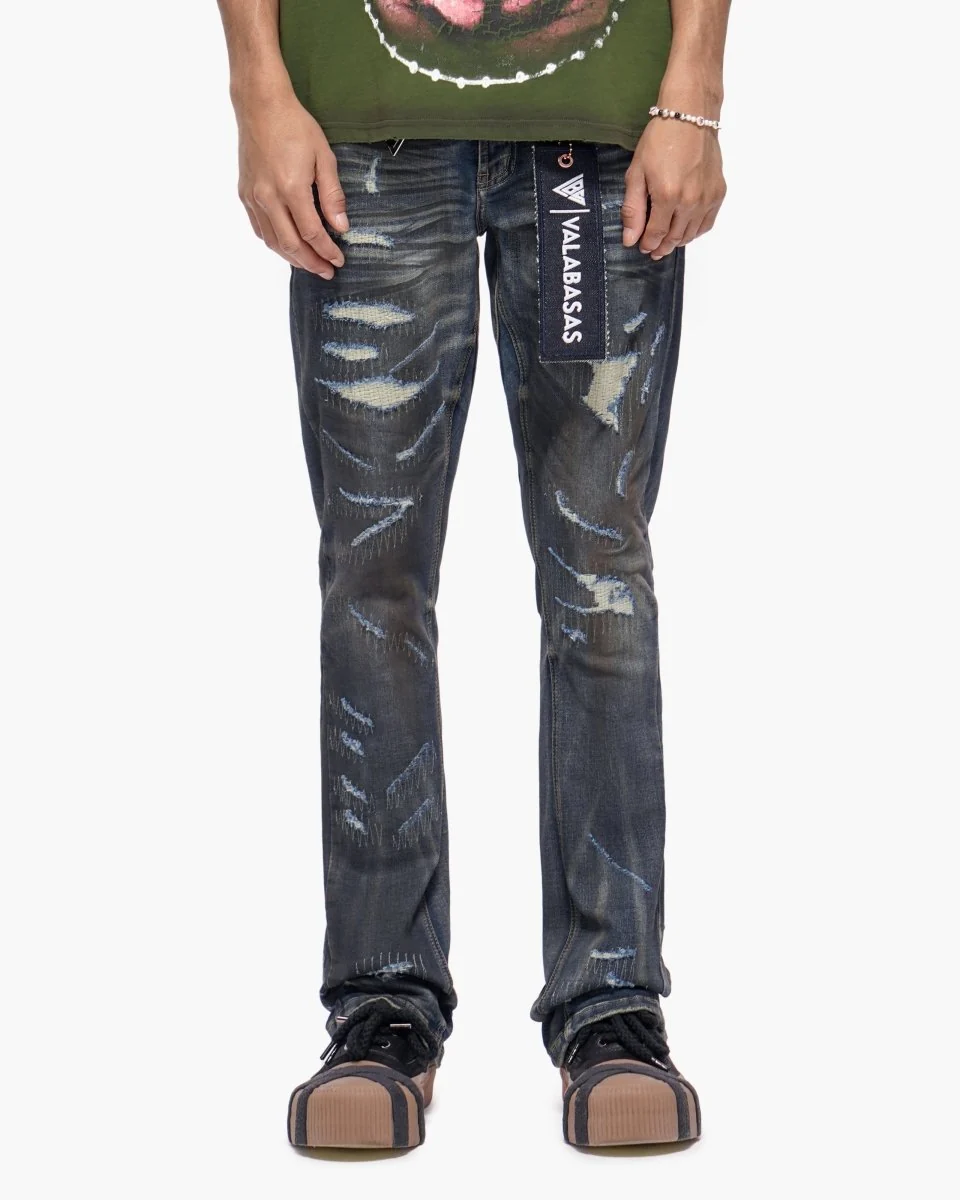 Valabasas Fugitive Jeans - Distressed Dirty Blue - Image 2