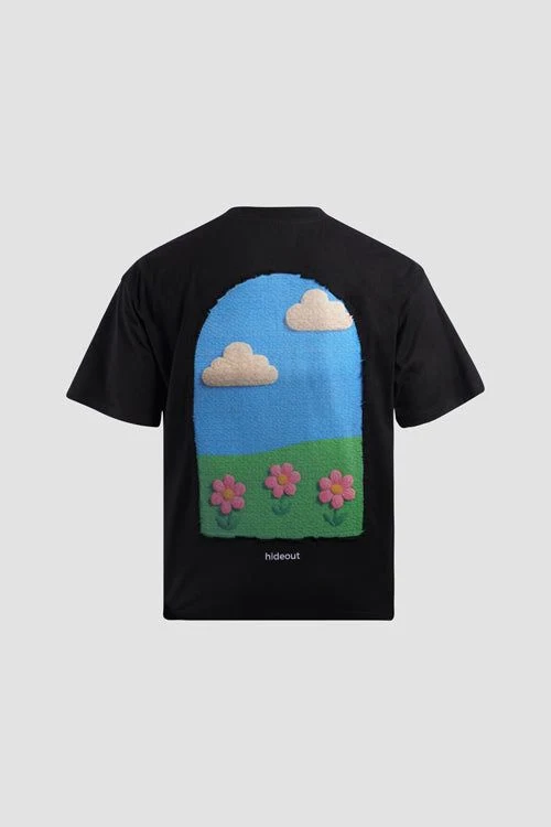 Hideout Window T-Shirt - Distressed Graphic Black - Image 2
