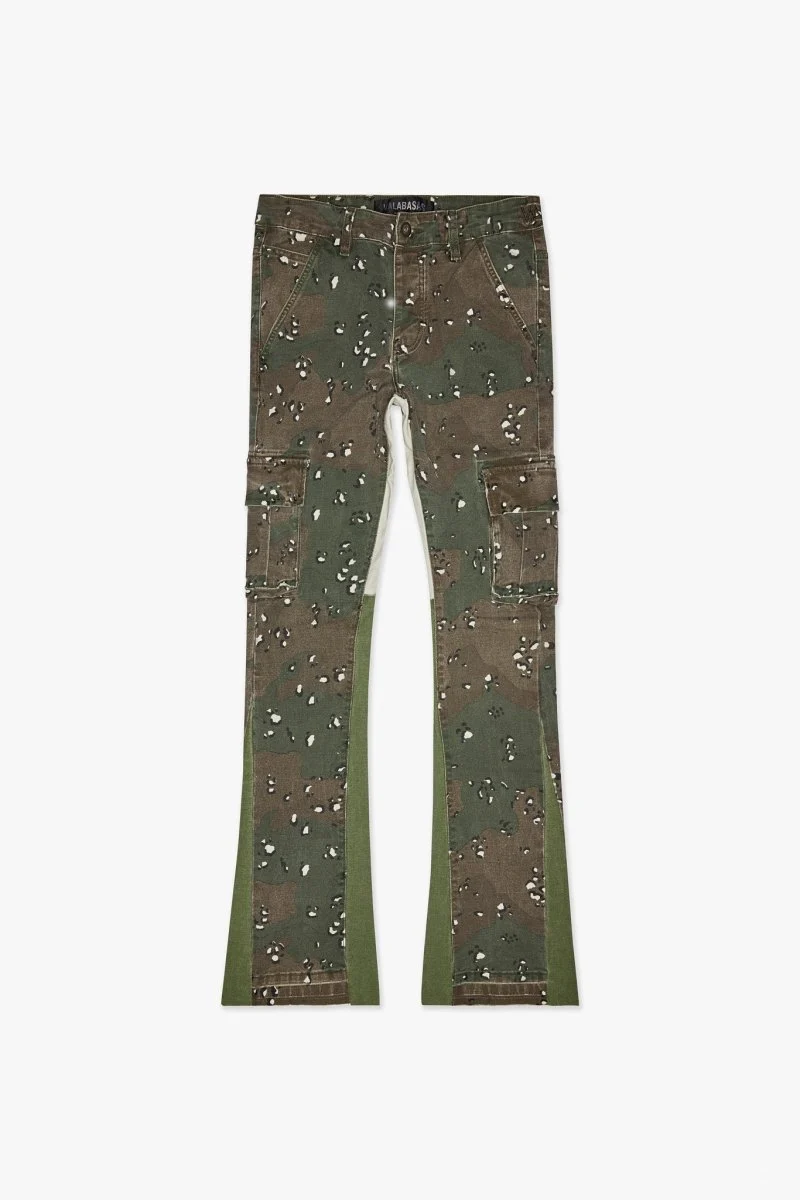 Valabasas Geno Stacked Flare Jean - Cargo Pants Db-Green - Image 3