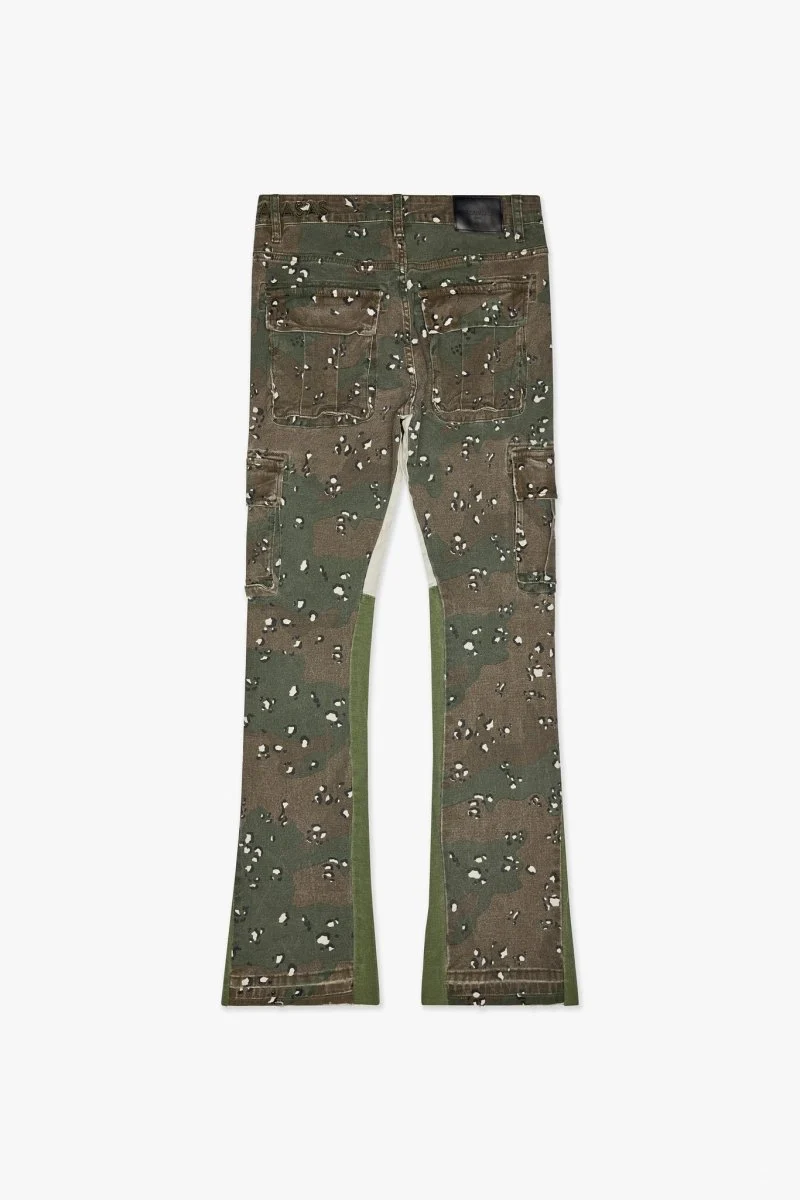 Valabasas Geno Stacked Flare Jean - Cargo Pants Db-Green - Image 5