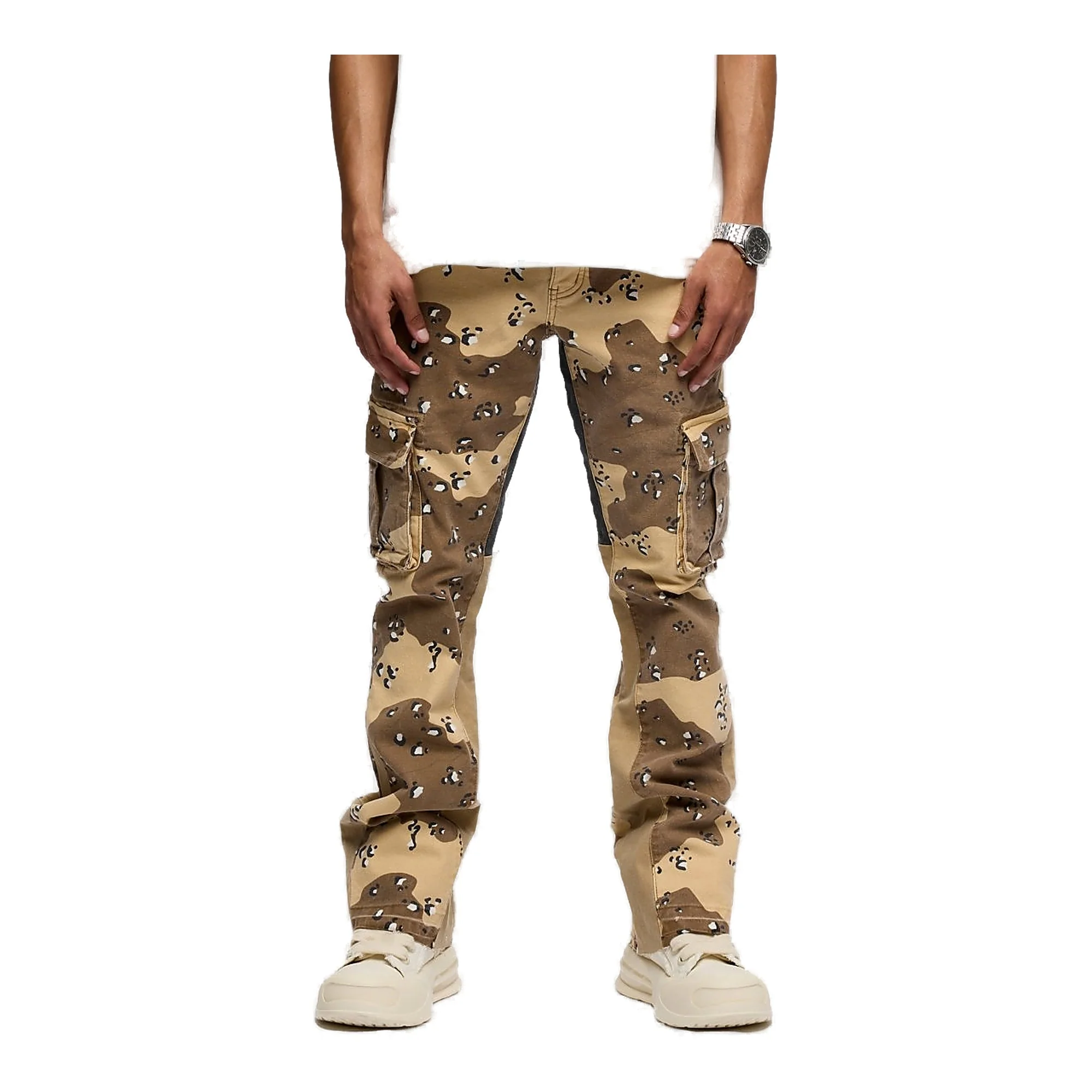 Valabasas Geno Stacked Flare Jean Db-Sand