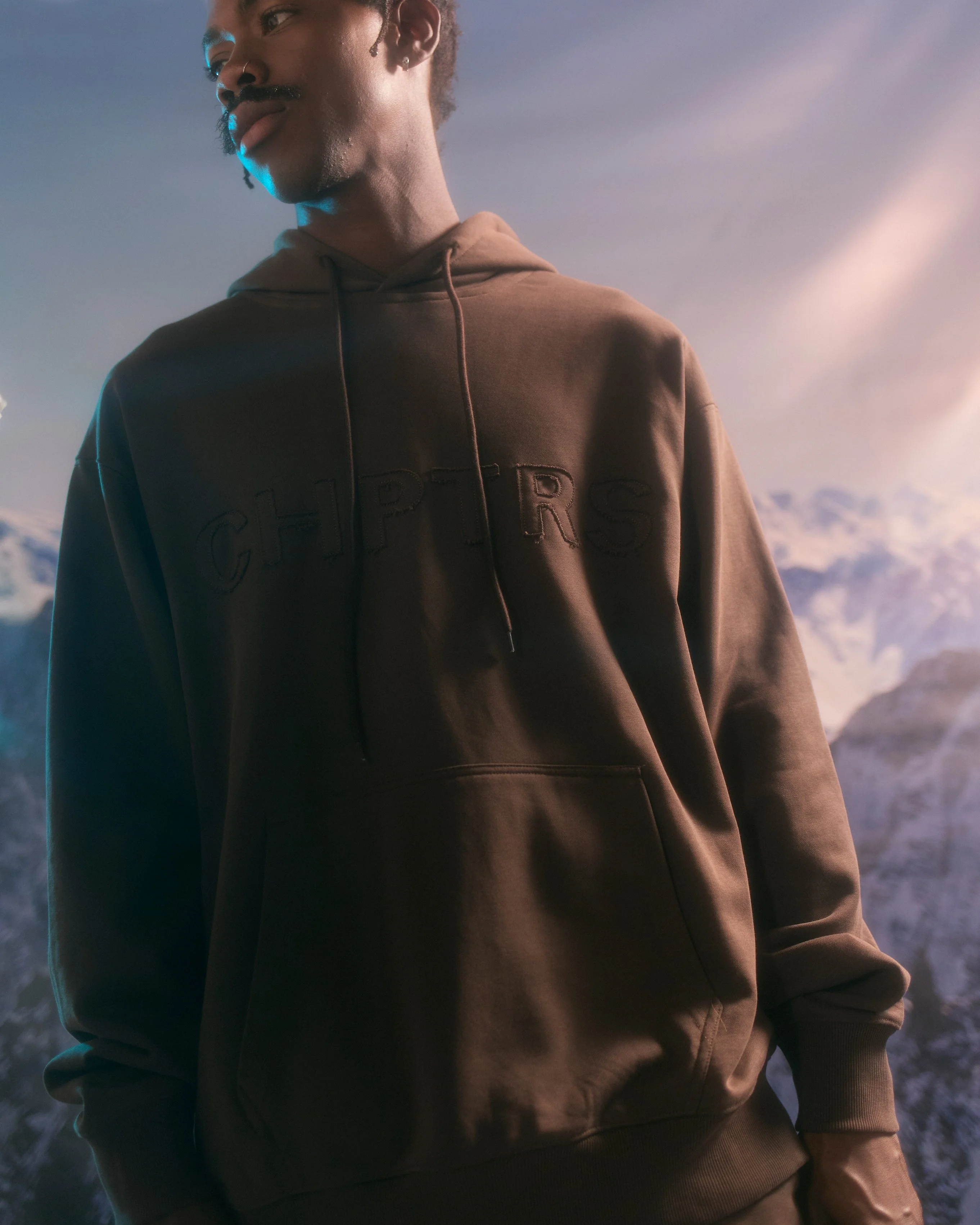 Silnt Chptrs Grit Hoodie - Long-Length Brown - Image 6