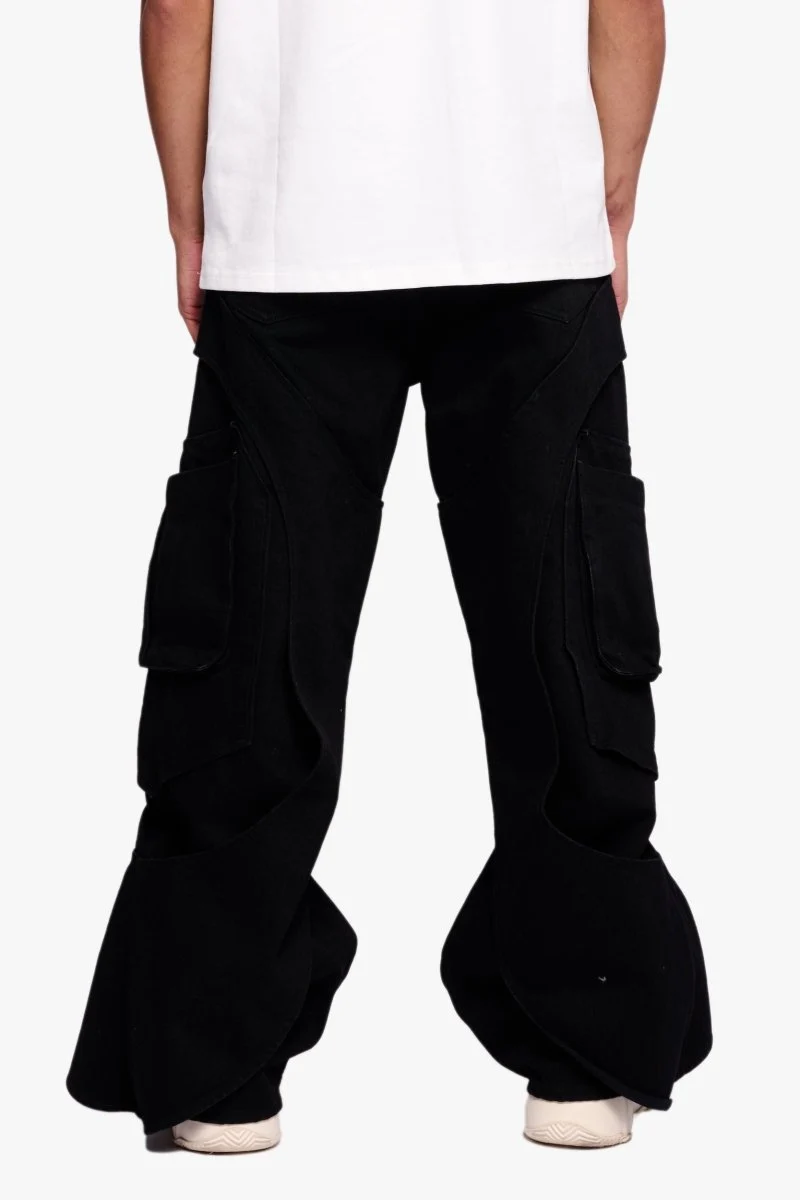 Valabasas Curved Cargo Pants - Heavyweight Black - Image 7