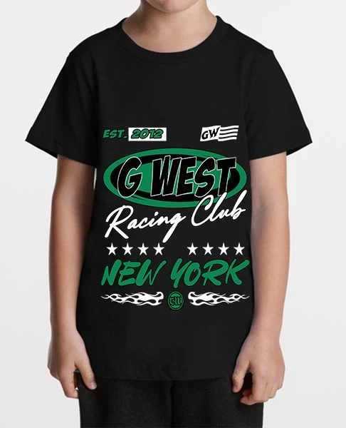 G-West Racing Club Tee Men's T-Shirt Black Green - Image 3