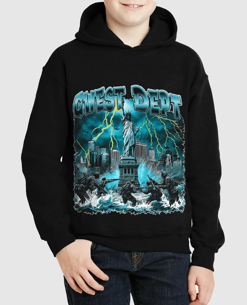 G-West Liberty Storm Hoodie Men's Black Blue - Image 3