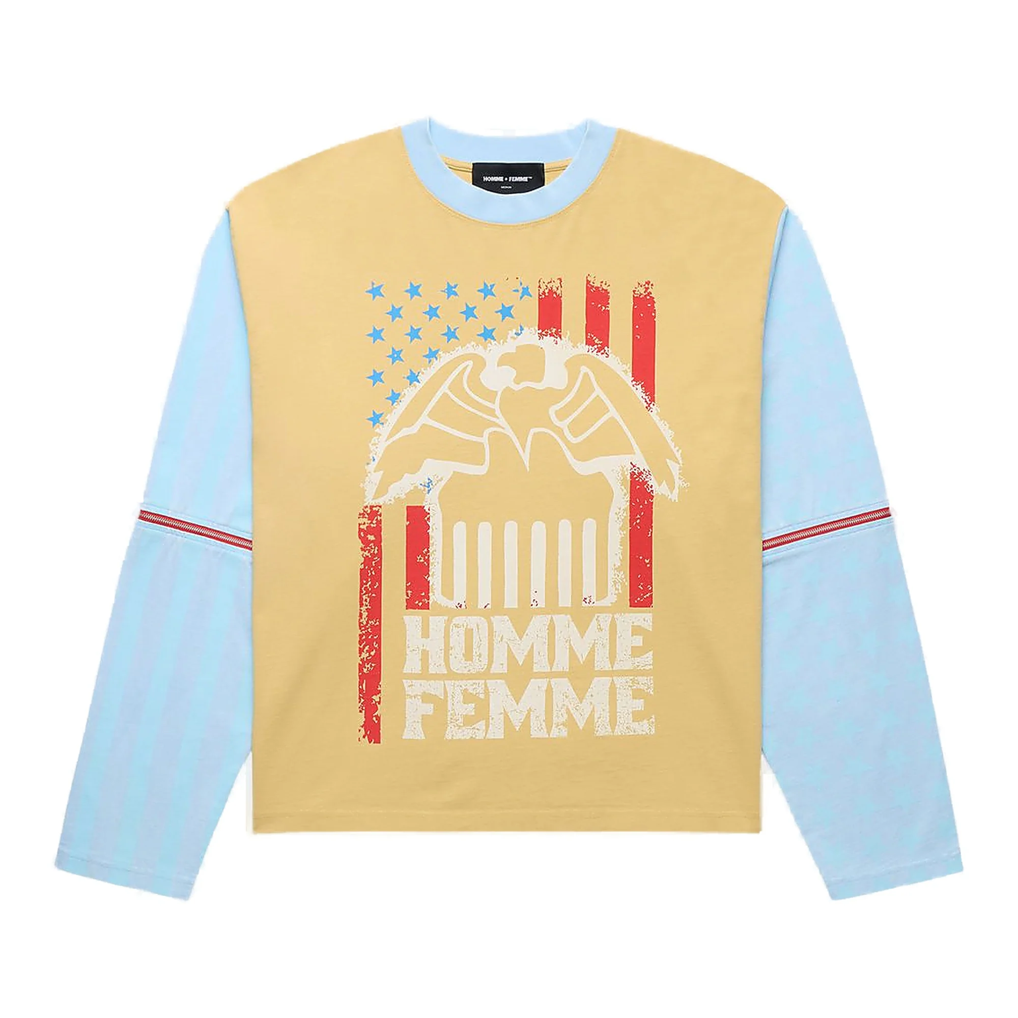 Homme+Femme Eagle Shirt - Zip Detail Yellow