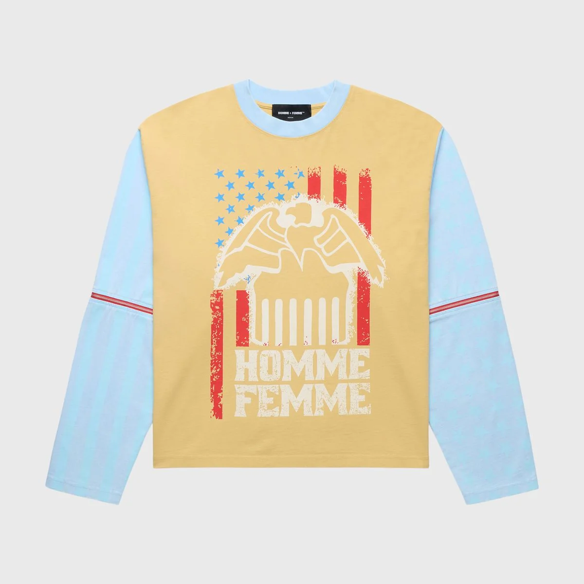 Homme+Femme Eagle Shirt - Zip Detail Yellow - Image 2