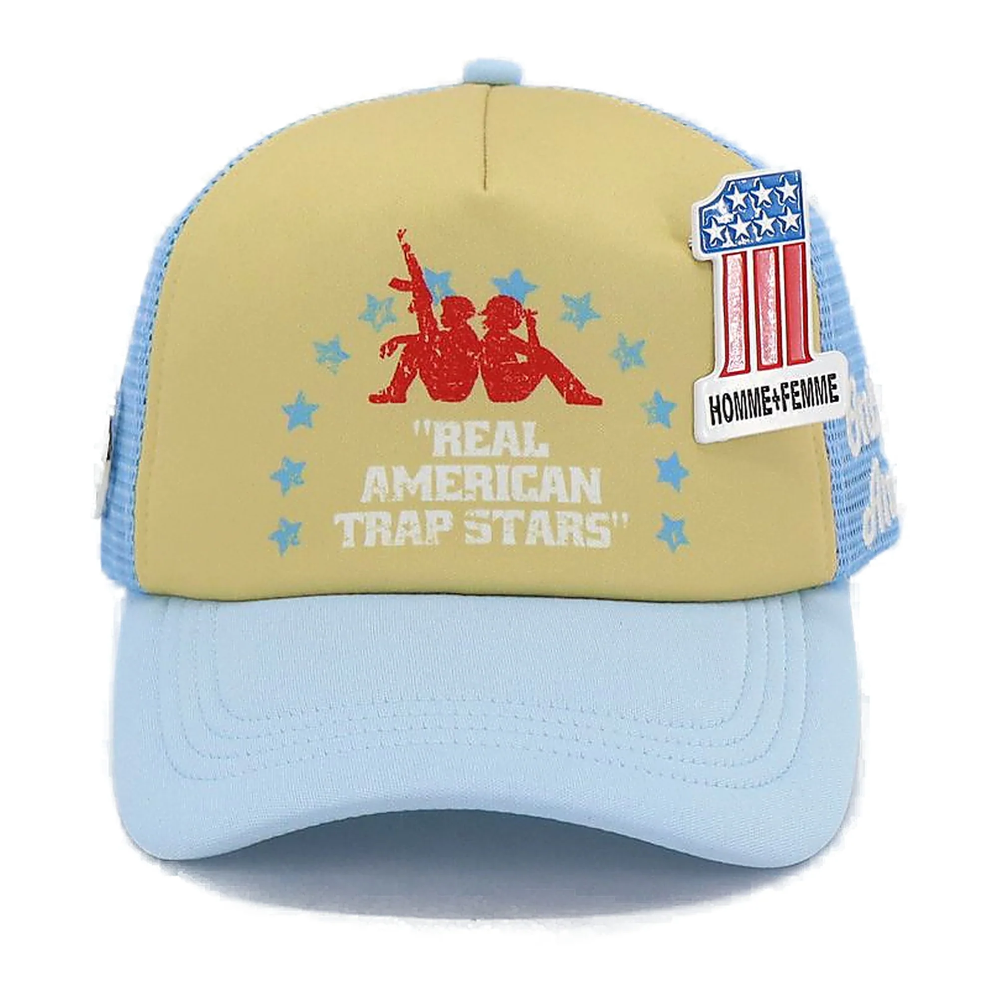Homme+Femme Trap Stars Trucker Hat - Graphic Blue/Yellow