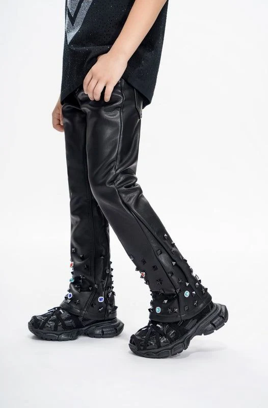 Valabasas Ion Kids Leather Stacked Jeans - Durable - Image 4