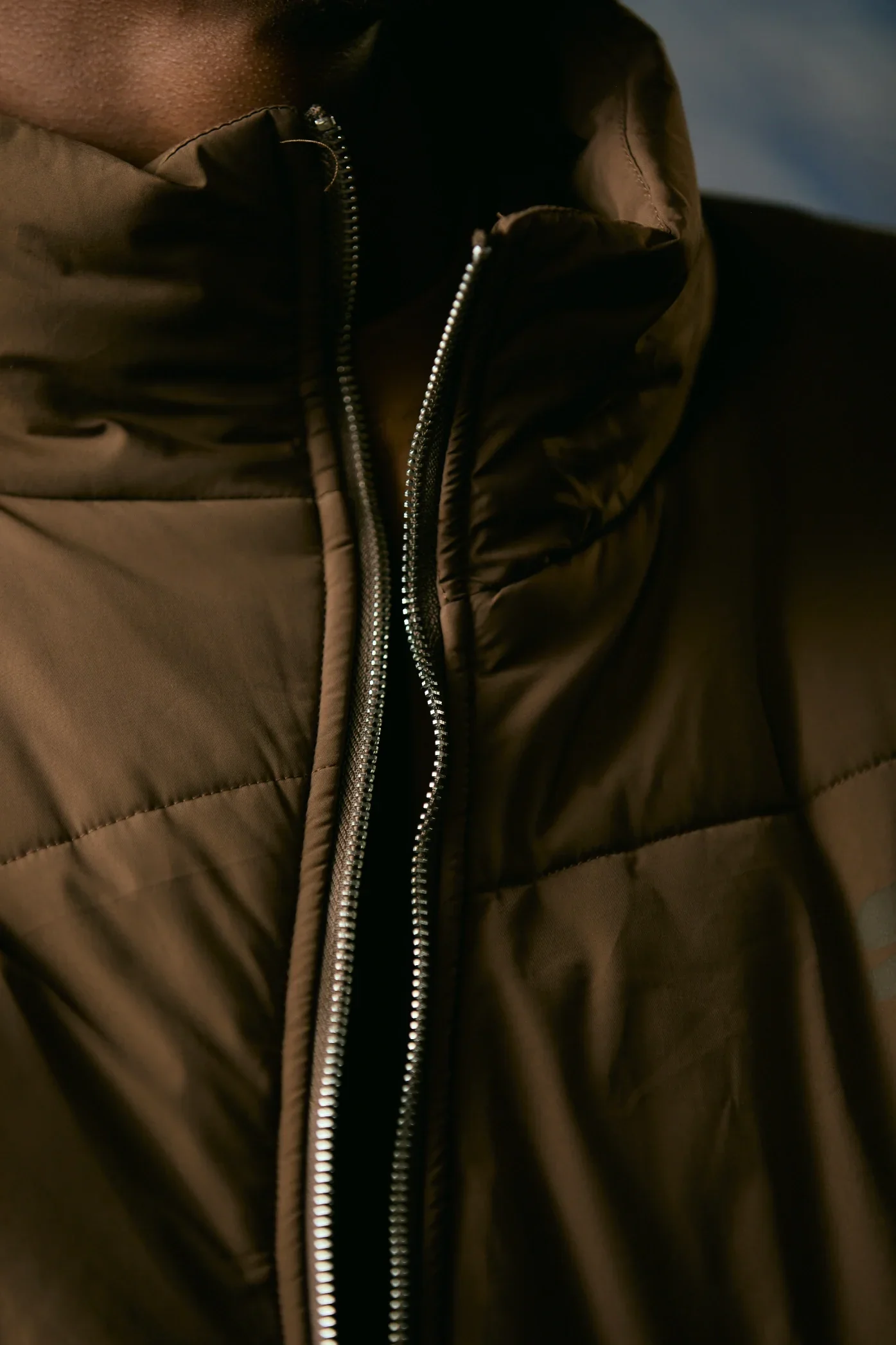 Silnt Chptrs Asymmetrical Puffer Jacket - Long-Length Brown - Image 11
