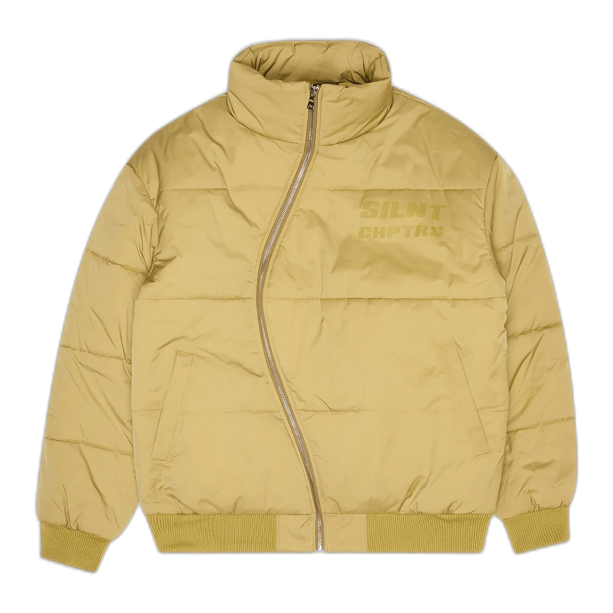 Silnt Chptrs Irregular Puffer Jacket Olive
