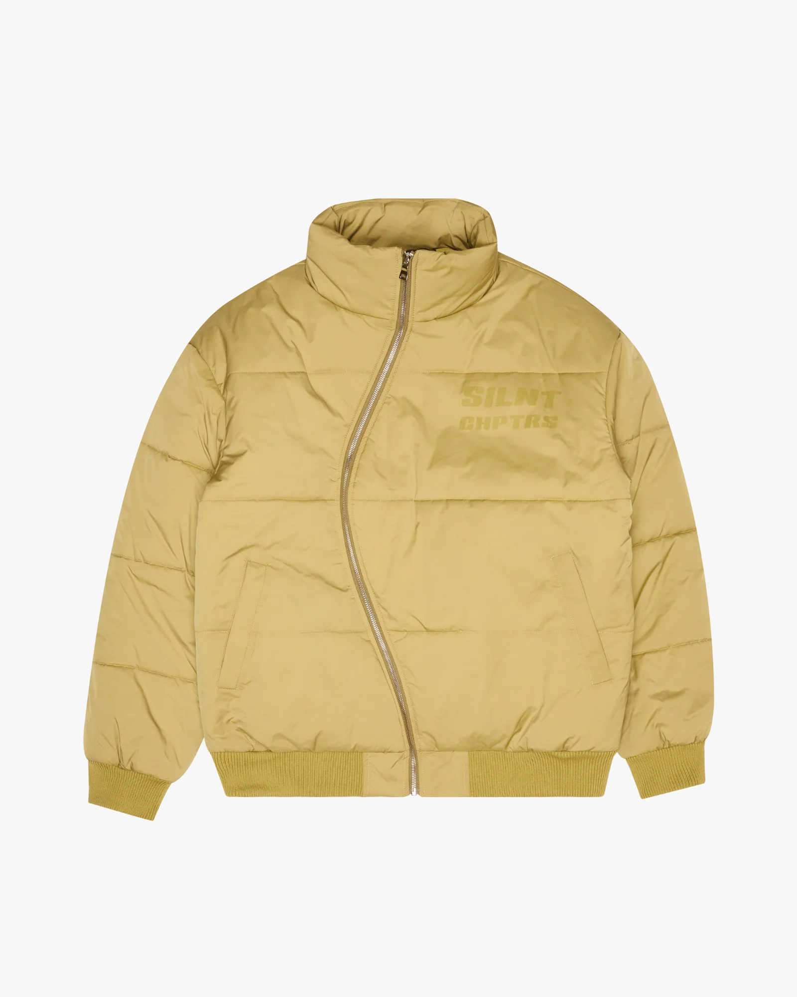Silnt Chptrs Irregular Puffer Jacket Olive - Image 2