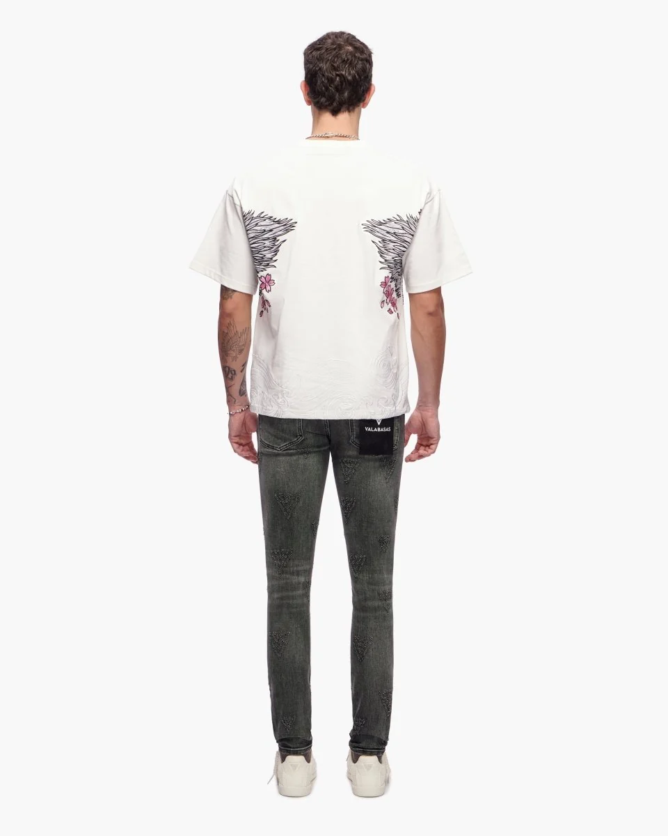 Valabasas Logo Jeans - Skinny Fit Grey Wash - Image 10