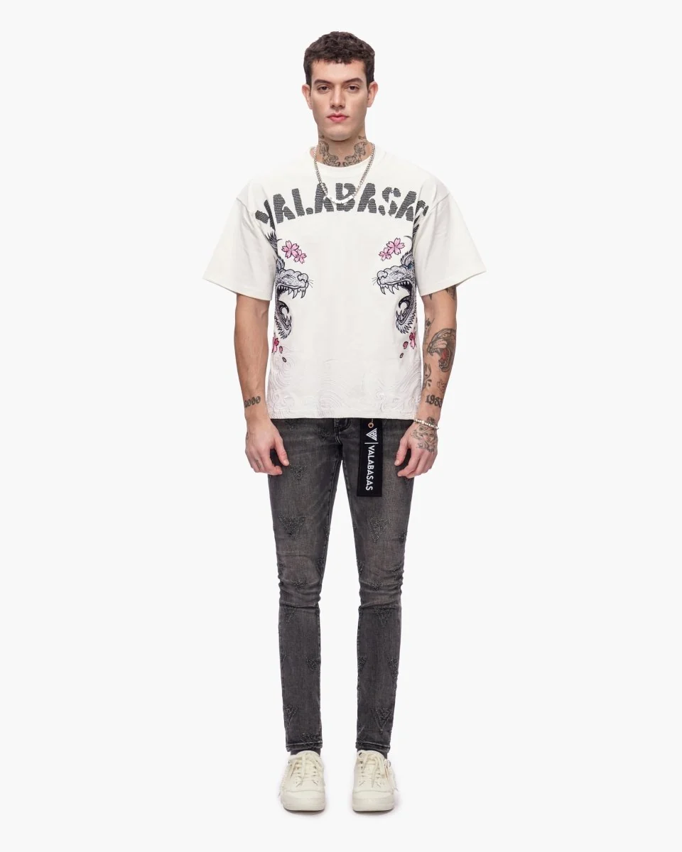 Valabasas Logo Jeans - Skinny Fit Grey Wash - Image 11
