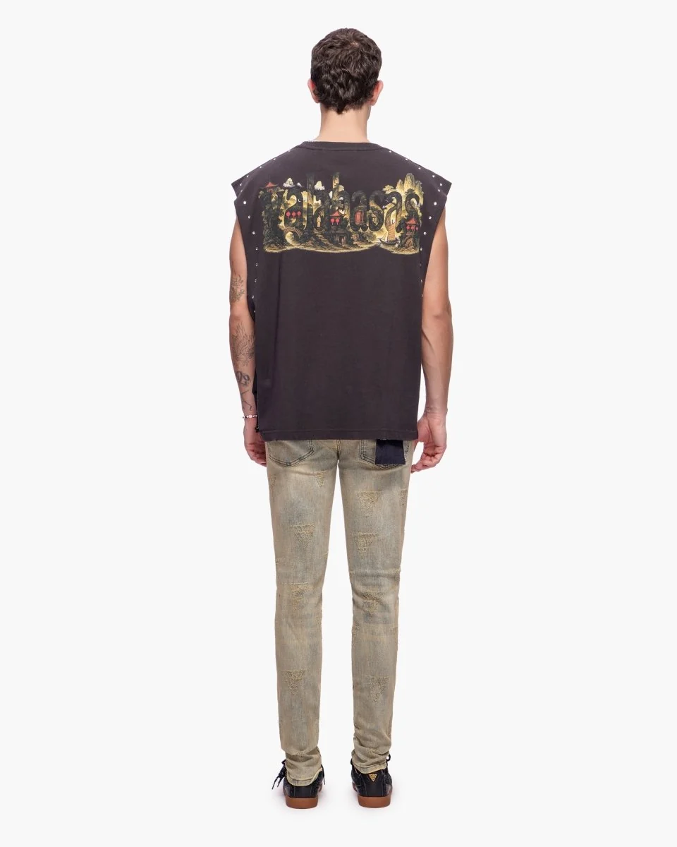 Valabasas Tonal Motif Jeans - Reinforced Stitching Vintage Wash - Image 11