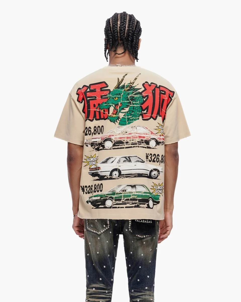 Valabasas Japanese Motors Tee - Graphic Beige - Image 8