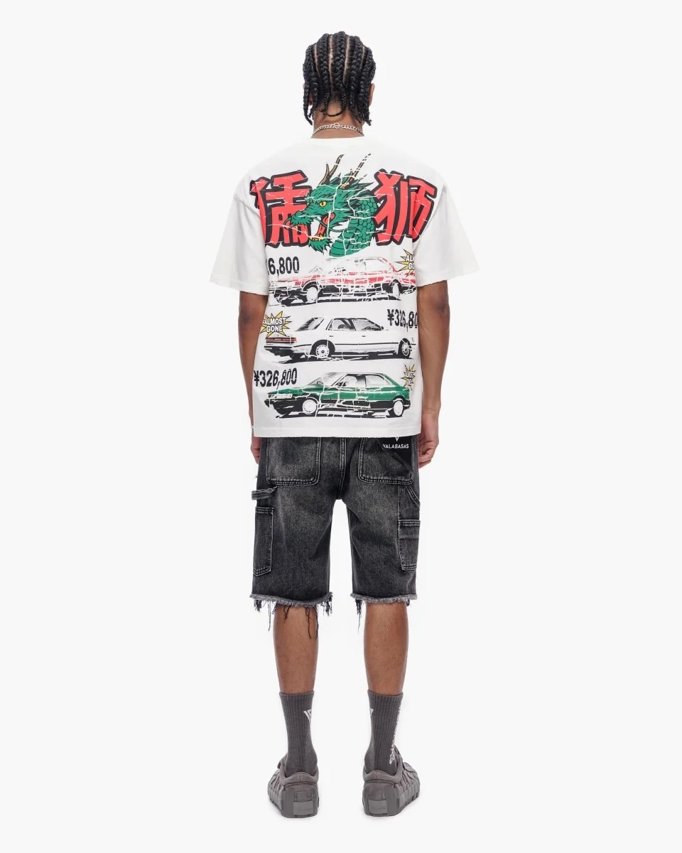 Valabasas Dragon Motors Tee - Ribbed Neck White - Image 11