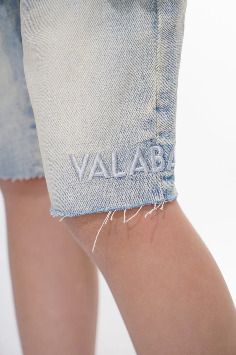 Valabasas Raw Youth Shorts - Raw Hem Light Wash - Image 5