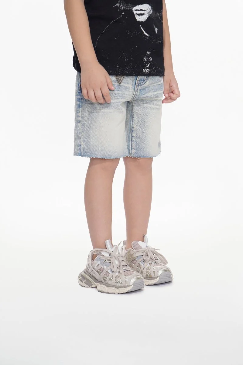Valabasas Raw Youth Shorts - Raw Hem Light Wash - Image 7