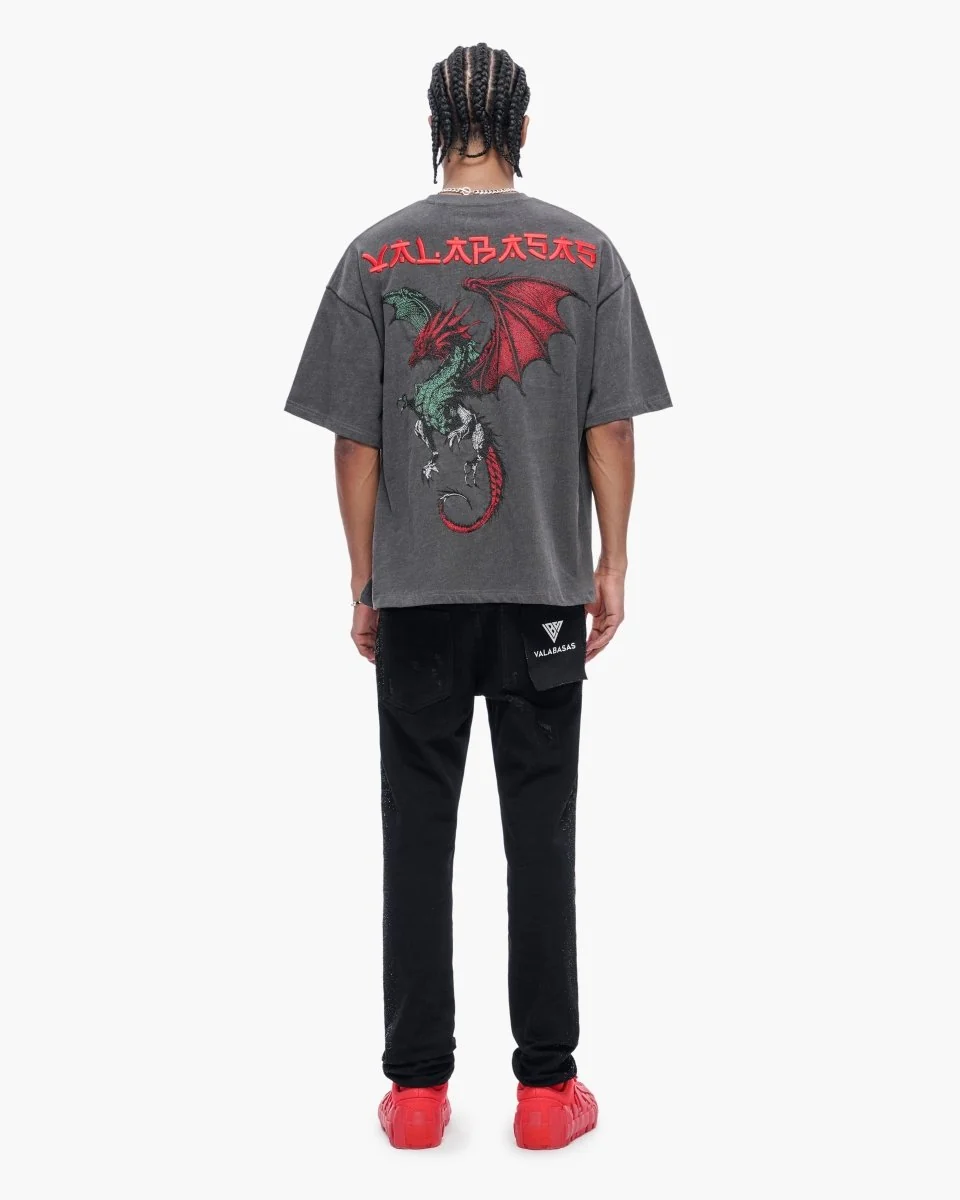 Valabasas Kaen Tee - Embroidered Dark Grey - Image 10